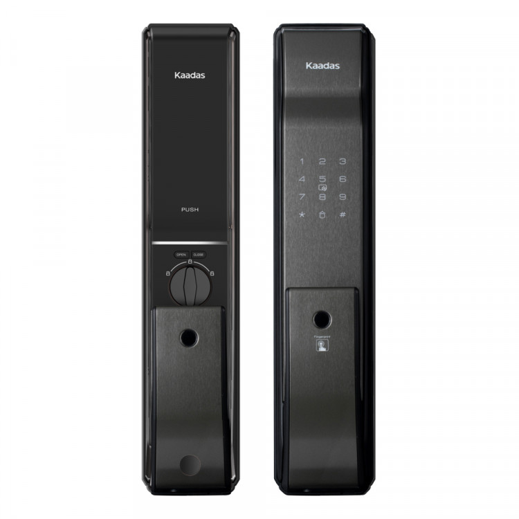 Замок врезной электронный Kaadas K9-5W с отпечатком пальца, со встроенным модулем WIFI, черный 